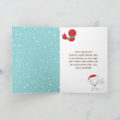 Carte Renards de l'Arctique Bois de Noël Joyeux annivers (Intérieur)