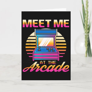 Carte Rencontre-moi au jeu vidéo rétro vaporwave Arcade