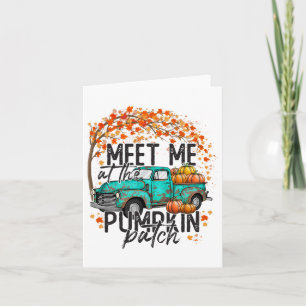 Carte Rencontre-moi au patch de citrouille automne Fall