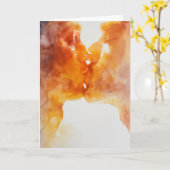 Carte Rencontre passionnée dans des teintes chaudes (Fleur jaune)