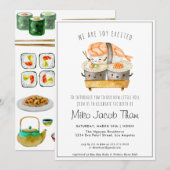 Carte Rencontrez le bébé | Sushi Baby shower Party Invit (Devant / Derrière)