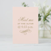 Carte Rencontrez-moi au Altar Blush et Antique Gold (Debout devant)