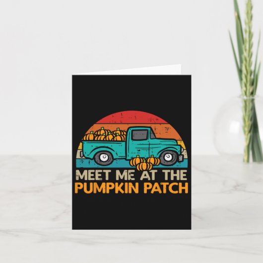 Carte Rencontrez-Moi Au Camion Citrouille Patch Automne (Devant)