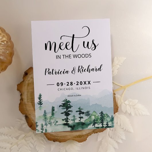 Carte Rencontrez-Nous Dans Les Bois Mariage Extérieur Éc