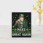 Carte Rendez la Saint-Patrick grande encore Drapeau amér (Fleur jaune)