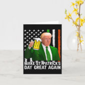 Carte Rendez la Saint-Patrick grande encore Drapeau drôl (Fleur jaune)