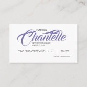 Carte Rendez-vous coiffure violet (Devant)