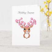 Carte Rendez-vous de saison avec fleurs roses (Fleur jaune)