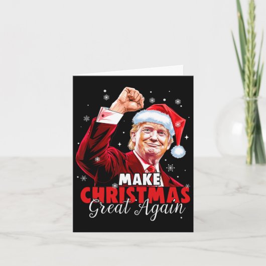 Carte Rendre Noël super Père Noël amusant Trump Noël (Devant)