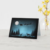 Carte Renne Adorable La Nuit (Fleur jaune)