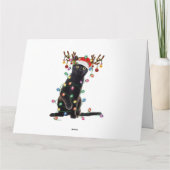 Carte Renne Chat Noir Lumières de Noël Drôle d'Amour pou (Dos)