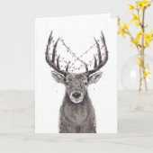 Carte Renne de Noël (Fleur jaune)