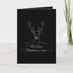 Carte Renne de Noël minimaliste moderne "Oh cerf"