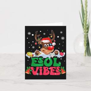Carte Renne de Noël Santa Esol Vibes Professeur Drôle