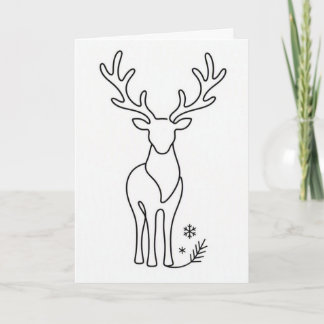 Carte Renne minimaliste en ligne‑art • Scandinave🦌