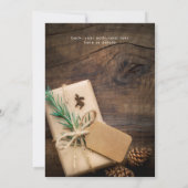 Carte Renne rustique et présent Joyeux Noël (Dos)