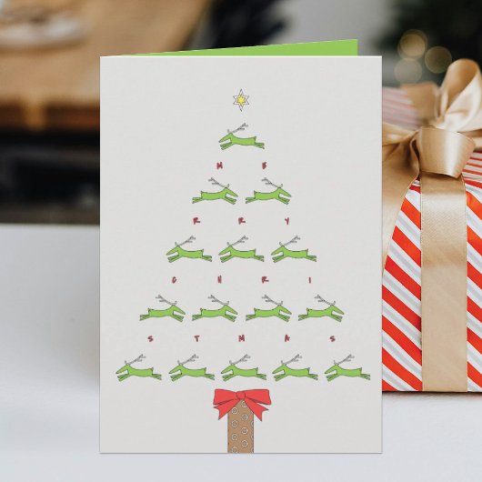 CARTE RENNE VOLANT NOËL