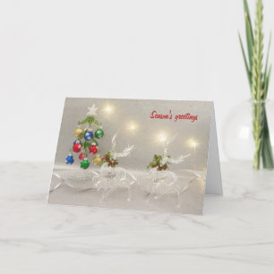 Carte Rennes et rubans en cristal