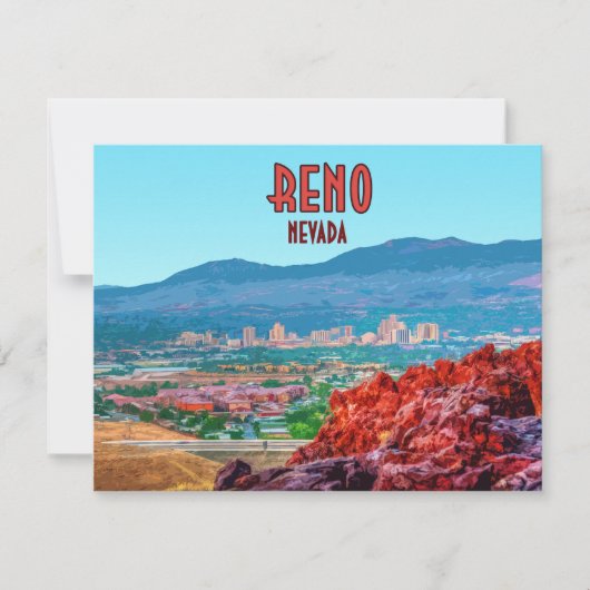 Carte Reno Nevada Downtown Vintage Flat Card (Devant)