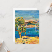 Carte Renoir - L'Estaque, peinture de paysage d'art (Devant/Arrière en situation)