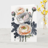 Carte Renoncule - Fleurs à l'aquarelle (Fleur jaune)