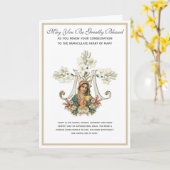 Carte Renouvellement de Consécration Catholique Marie Re (Fleur jaune)