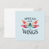 Carte Répandre vos ailes - libellule artistique (Devant / Derrière)