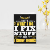 Carte Réparez des trucs et je sais des choses Drôle Papa (Fleur jaune)