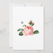 Carte Repas de midi pour la douche de mariée Rose rose g (Dos)