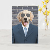 Carte repêcheur d'or en costume de retraite (Fleur jaune)