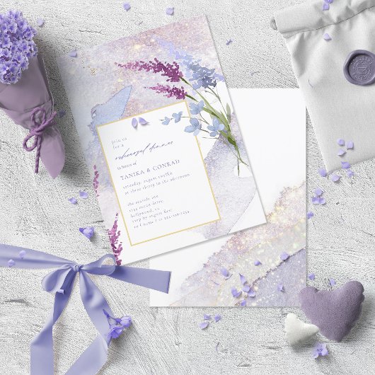 Carte Répétition en aquarelle fleur sauvage Mariage Peri