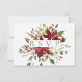 Carte Répondre RSVP Christmas Bouquet Holiday (Dos)