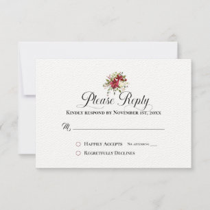 Carte Répondre RSVP Christmas Bouquet Holiday