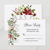 Carte Répondre RSVP Christmas Greens Holiday (Devant / Derrière)