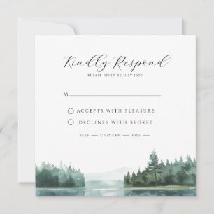 Carte Réponse de mariage au lac de montagne forestier à 