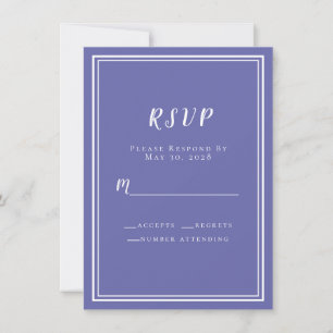 Carte Réponse de mariage Periwinkle Bue Chic Moderne Min
