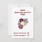 Carte Réponse de mariage rustique florale de mûre élégan (Devant)