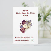 Carte Réponse de mariage rustique florale de mûre élégan (Debout devant)