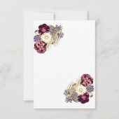 Carte Réponse de mariage rustique florale de mûre élégan (Dos)