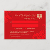 Carte Réponse de mariage traditionnel chinois avec code (Devant)