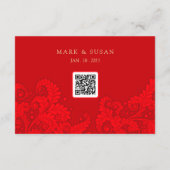 Carte Réponse de mariage traditionnel chinois avec code (Dos)
