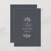 Carte Réponse du mariage d'aquarelle minimale de la bran (Devant / Derrière)