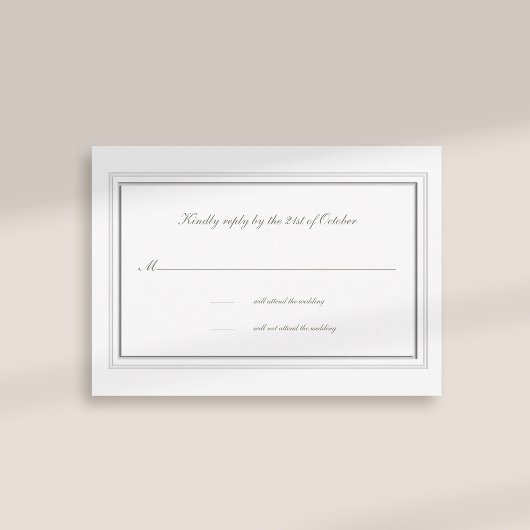 Carte Réponse du Mariage officiel à deux faces incorporé