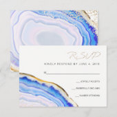 Carte réponse en agate bleue (Devant / Derrière)