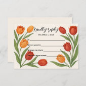 Carte-réponse Tulip Veil RSVP (Devant / Derrière)