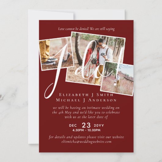 Carte Report de mariage Changement de date Réception (Devant)