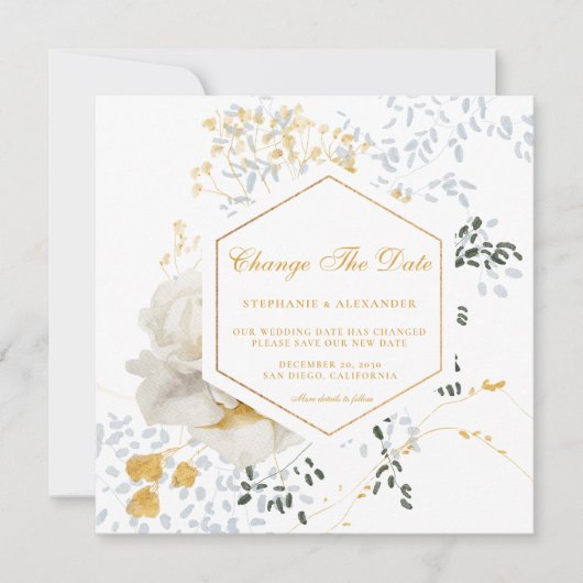 Carte Report mariage Changement de plan (Devant)
