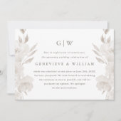 Carte Report Mariage floral neutre chic (Devant)