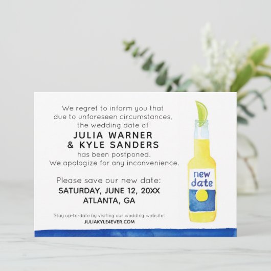 Carte reportée mariage (Debout devant)