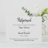 Carte "Reportée" Mariage noir sur gris clair (Debout devant)